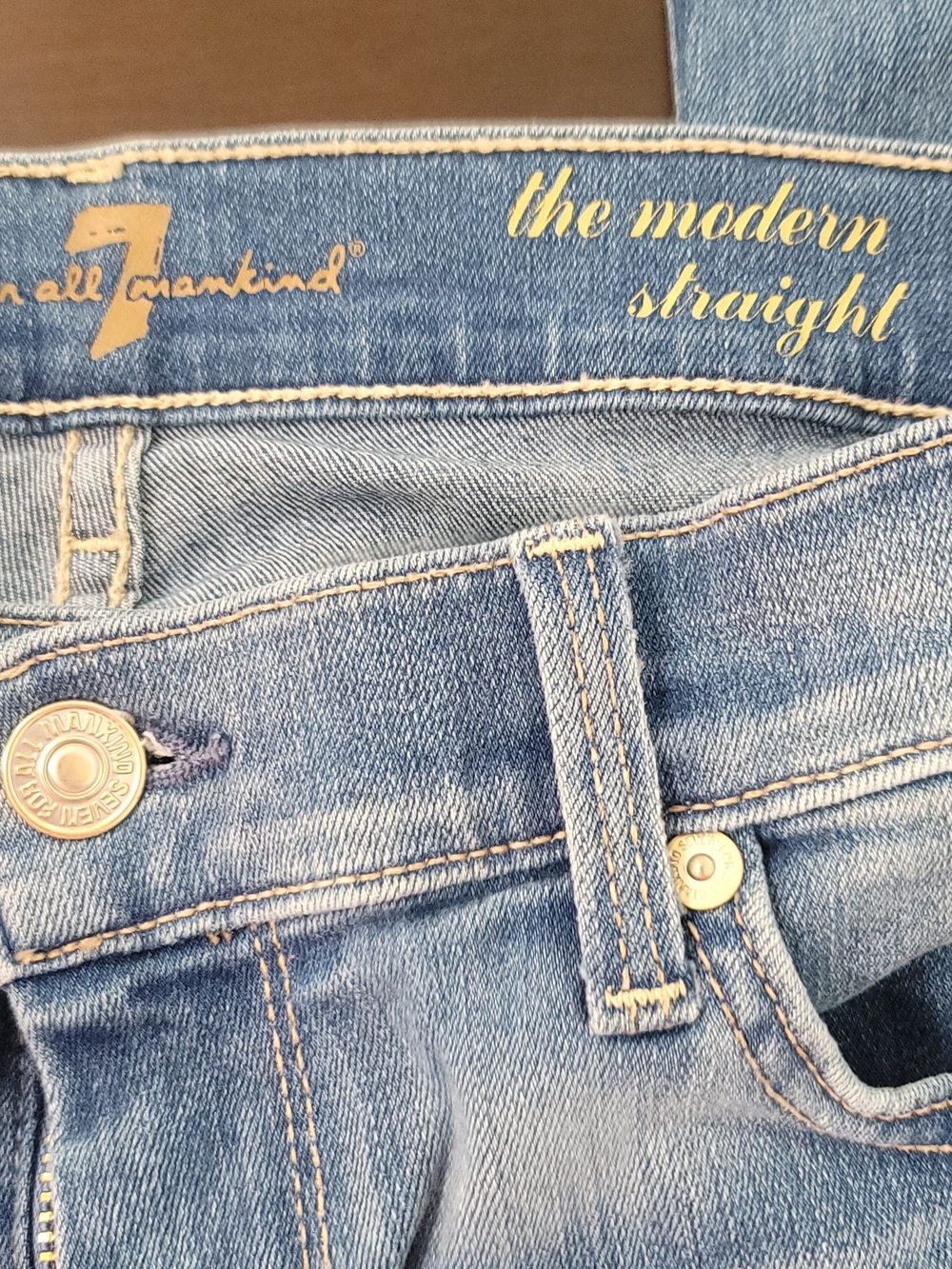 7 For All Mankind Modern Straight Light Blue Jeans